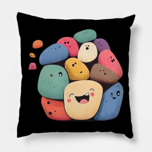 Adorable Comic Kawaii Style Stones: A Cute and Original Decoration for Your Home! Pillow