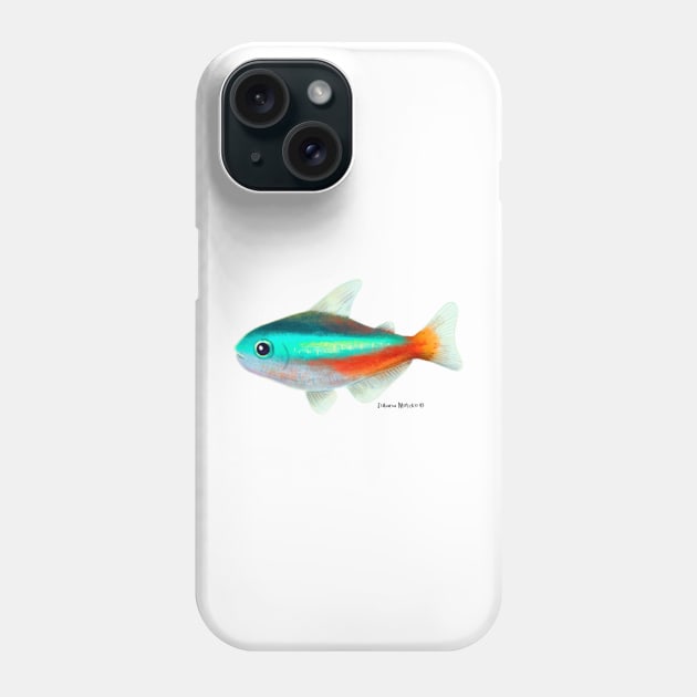 Neon Tetra Fish Phone Case by julianamotzko