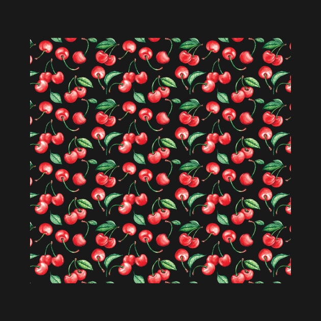 Red Cherry Fruit Pattern by edwardecho