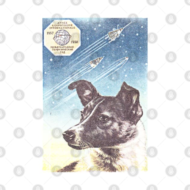 Laika Space Dog / Retro Faded Soviet Style Design by DankFutura