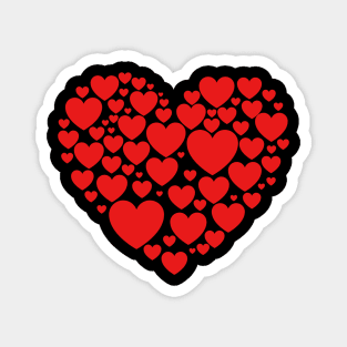 small hearts and big heart valentines day design for lovers Magnet