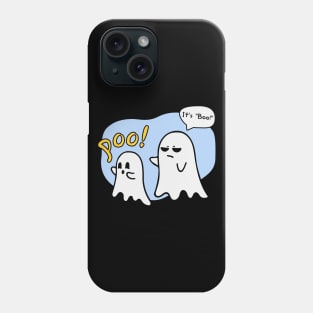 Halloween funny ghosts illustration. Poo! It’s “Boo!” Phone Case