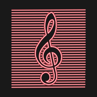 G clef Musical Symbol Neon T-Shirt