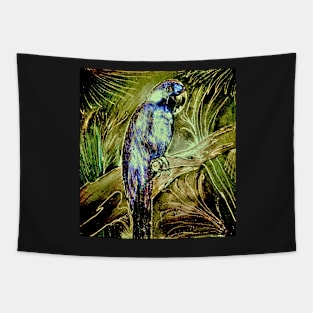 BLUE GOLD GLITTER MACAW Tapestry