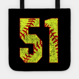 Fastpitch Softball Number 51 #51 Softball Shirt Jersey Uniform Favorite Player Biggest Fan Tote