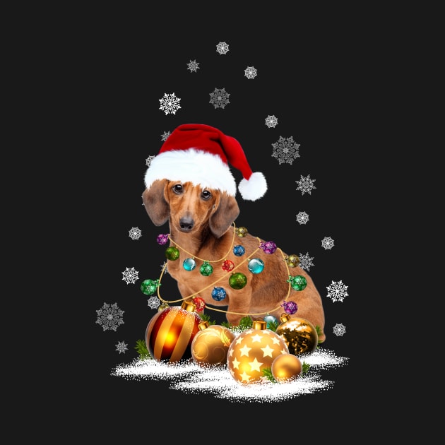 Dachshund Christmas Light Dog Lovers Funny Gifts by Sky at night