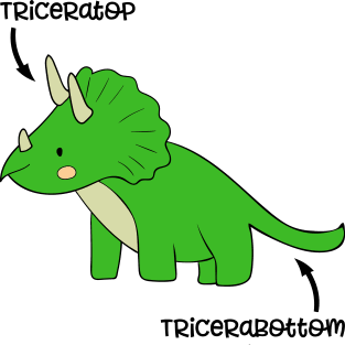 Triceratops Tricerabottom Dinosaur Funny Magnet