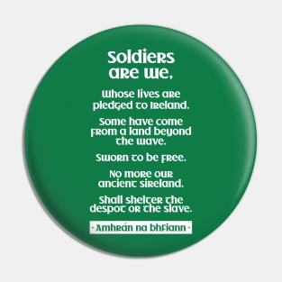 Ireland national anthem — The Soldier's Song / Amhrán na bhFiann Pin