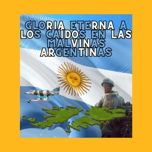 Gloria a los Caídos en las Malvinas Argentinas War of Malvinas T-Shirt