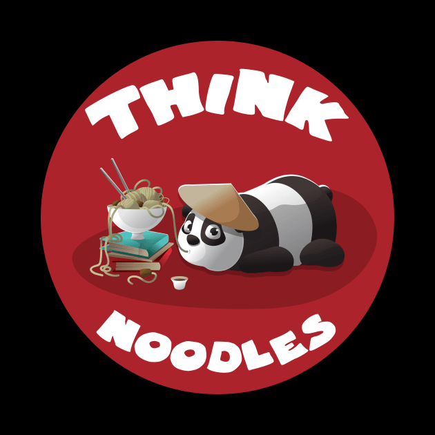 Think noodles funny lazy panda by GoranDesign