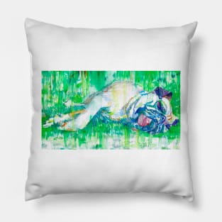 FRENCH BULLDOG SLEEPING - watercolor portrait.1 Pillow