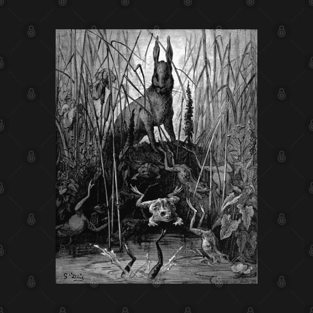 The Hare and the Frogs - Gustave Dore by forgottenbeauty