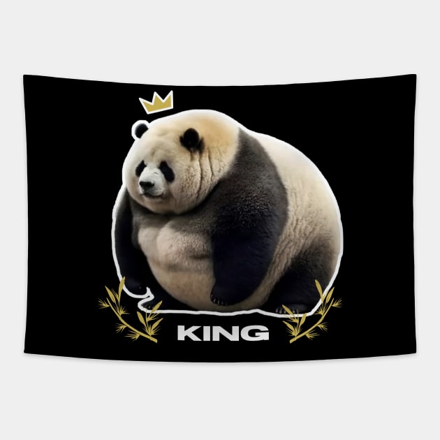 KING PANDA Tapestry by hollisart