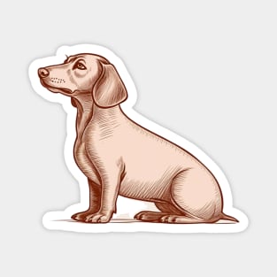 simple dachshund drawing Magnet