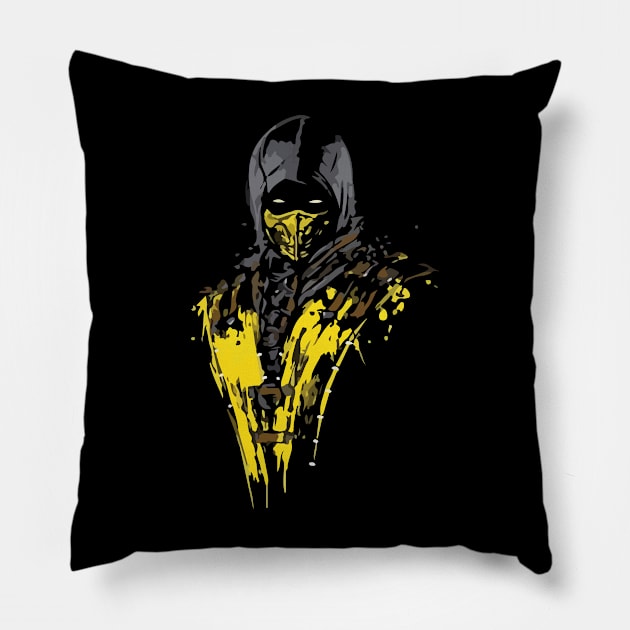 Scorpion Mortal Kombat T-Shirt Pillow by Negolou 