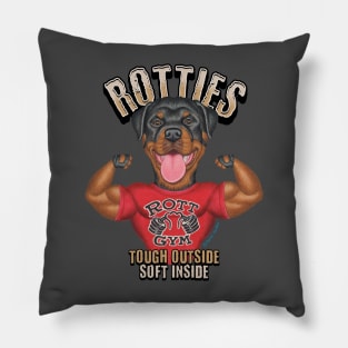 Fun Cute Rottie Rottweiler dog Mom Dad Gift Pillow