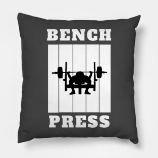 White Black Illustrated Bench Press Pillow