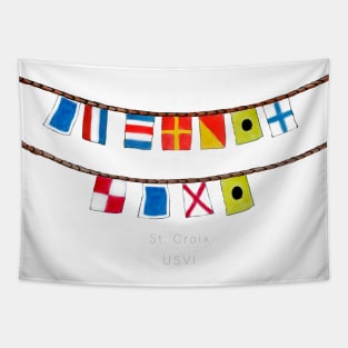 St Croix Nautical Flags Tapestry