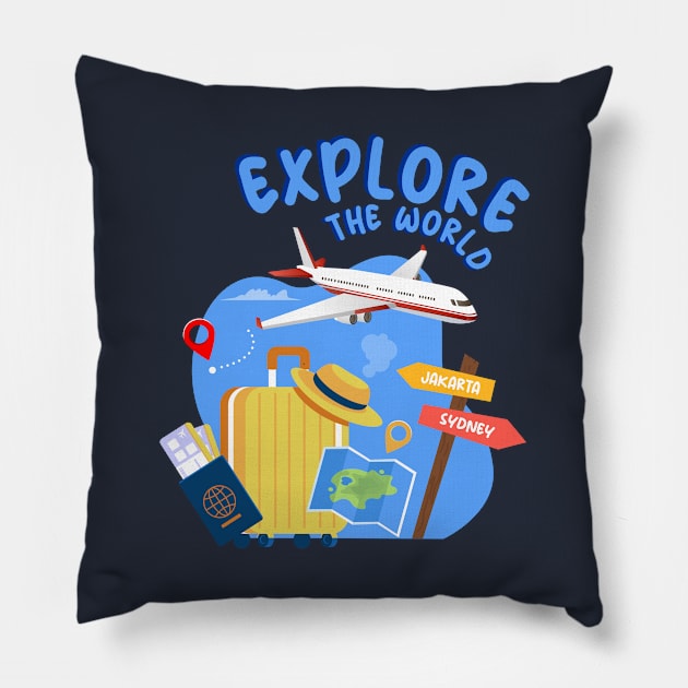 Explore the World Pillow by AlbertoTand