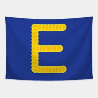 Future Typo 1 - Yellow 3D Letter E Tapestry