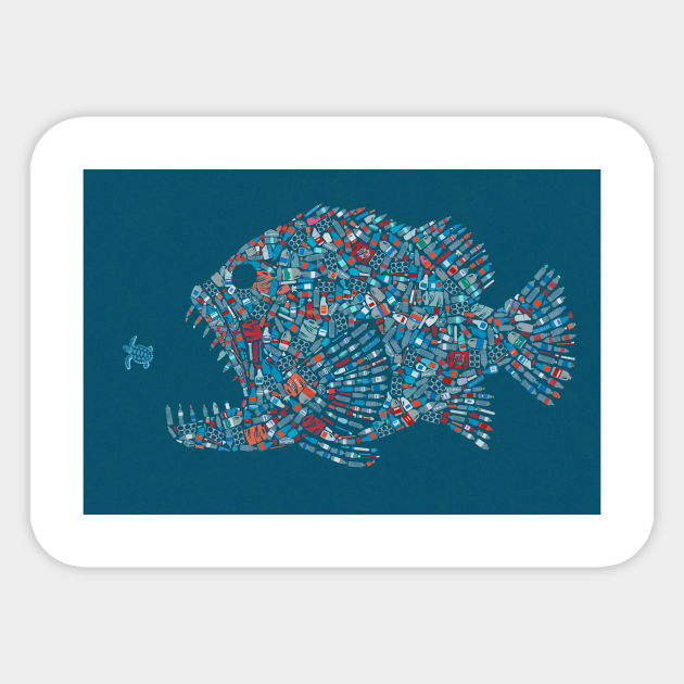 Ocean Plastic Fish - Ocean - Sticker