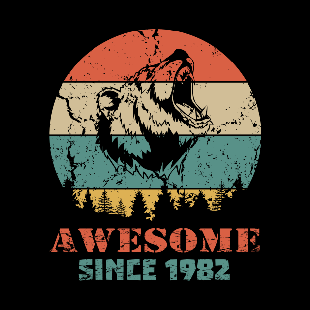 Awesome Since 1982 Year Old School Style Gift Women Men Kid by SmileSmith