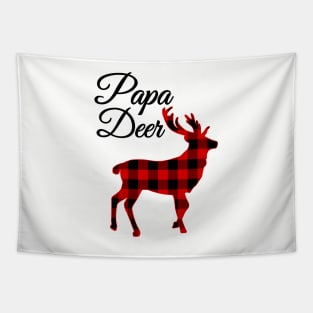 buffalo plaid christmas  Deer Tapestry