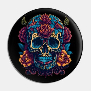 Vibrant Sugar Skull Art: A Celebration of Mexican Culture Pin