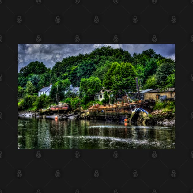 Barge Wreck  And Boats On The River Wear by axp7884