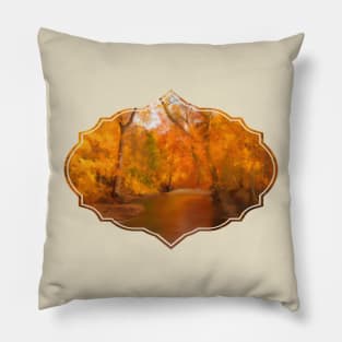 New England Autumn in the Woods Pillow