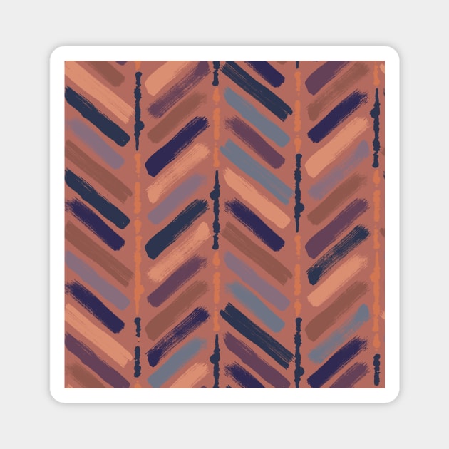 Brushstroke Herringbone-Sunset Magnet by Pamelandia