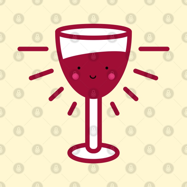 Kawaii Red Wine Glass by designminds1