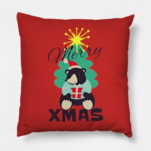 Merry Xmas Bear Pillow