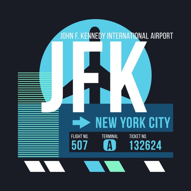 New York City (JFK) Airport Code Baggage Tag F by SLAG_Creative