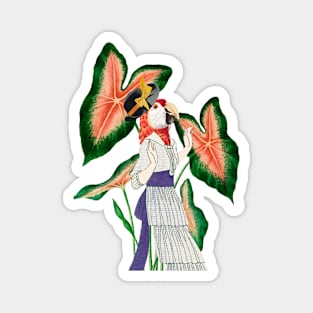 Funny Parrot Lady Magnet