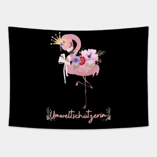 Flamingo Umwelt Schutz Prinzessin Blumen Süß Tapestry