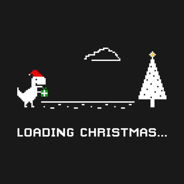 Loading Christmas T-Rex Offline Black by Mara Escalante