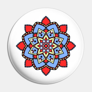 Red and blue mandala pattern Pin