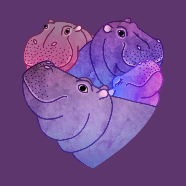 Heart Hippos by Hippopottermiss
