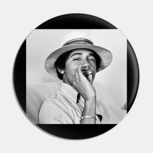 Young Obama Tshirt | College smoking Barack Obama Pin