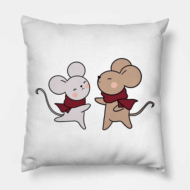 Cute mouse love Pillow by Carries Design 