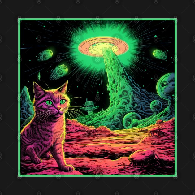 UFO & Space Cat by OscarVanHendrix