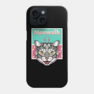 Retro Meowsik-Cat and Music lovers- Phone Case