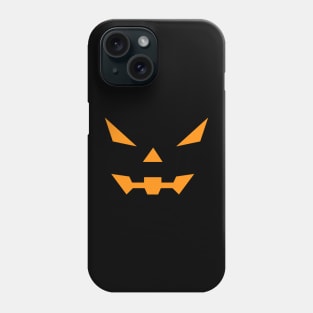 Vampire Halloween Pumpkin Face on Black Background Phone Case