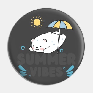 Summer Vibes Bear Design Pin