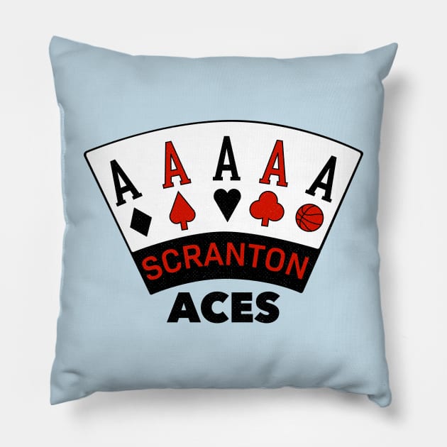 Defunct Scranton Aces Eastern Basketball Assoc. 1980 Pillow by LocalZonly