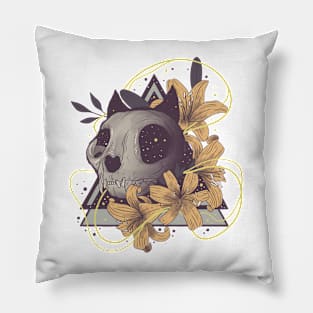 Cat floral skull Pillow