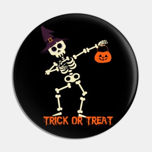 Kids Cute Boys Halloween Dabbing Skeleton Pin