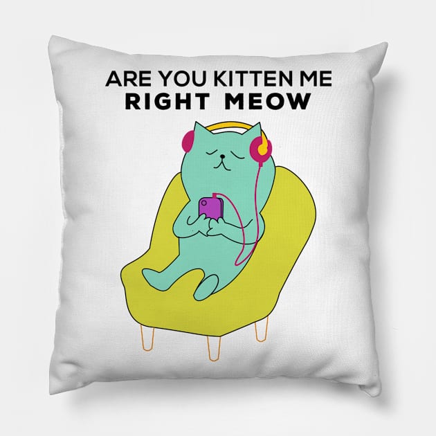 Aِِِre you kitten me right meow? Pillow by Gorilla Designz