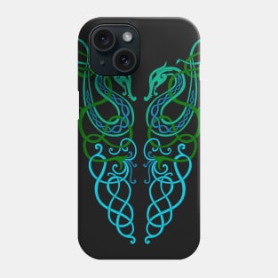 Celtic dragons with flowers Phone Case